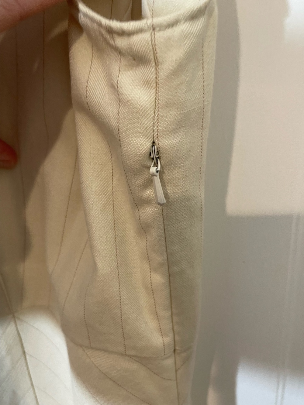 J. Jill Cream Cap-Sleeve linen blend Midi Dress size 14 - Picture 4 of 6